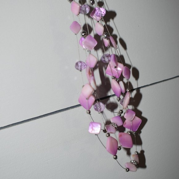 Multi-strand purple necklace - Picture 4 of 4